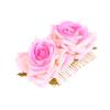minkissy 3-Piece Double-Flower Hair Comb Set, Pink view 2