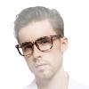 OCCI CHIARI Blue Light Blocking Reading Glasses 2.25 for Men, Lightweight Rectangle Computer Glasses with Spring Hinges, Gray Leopard view 1