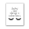 Eyelash Makeup Quote Print Black and White Fashion Poster, Canvas Wall Art, 21 x 30 cm, Unframed view 2
