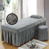 Highdi Massage Table Cover with Face Hole, Washable Crystal Velvet, Elastic, Soft and Breathable, 70 x 190 cm, Gray view 1