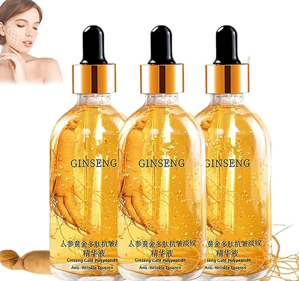 Ginseng Polypeptide Anti-Aging Essence, 100 mL, Firming Facial Serum, 3 Pieces