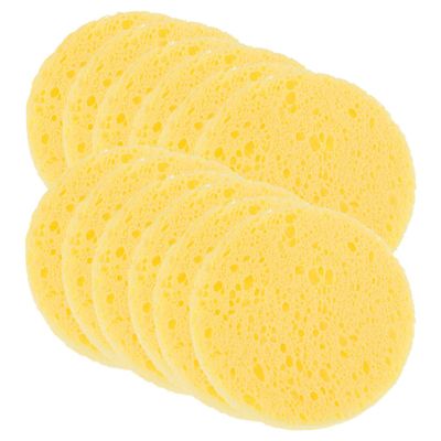 FRCOLOR 50-Piece Yellow Wood Fiber Sponge Set for Hermit Crabs