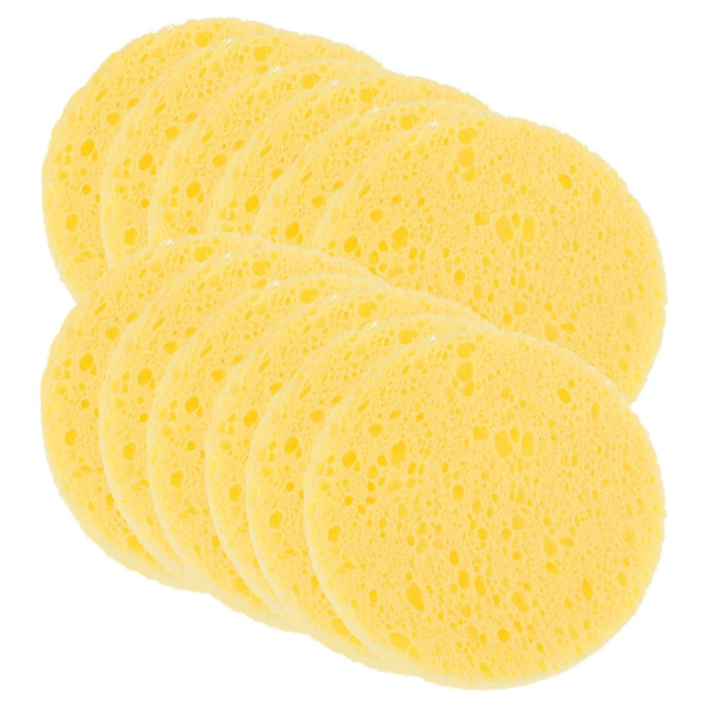 FRCOLOR 50-Piece Yellow Wood Fiber Sponge Set for Hermit Crabs
