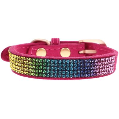 minkissy Adjustable Collar for Small Dogs with Sparkling Rhinestones
