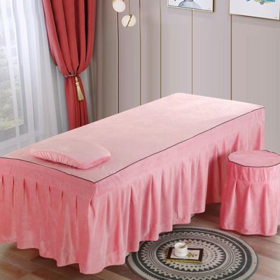 Highdi Massage Table Cover with Face Hole, Washable, Stretch-Fit, Pink B, 70 x 190 cm