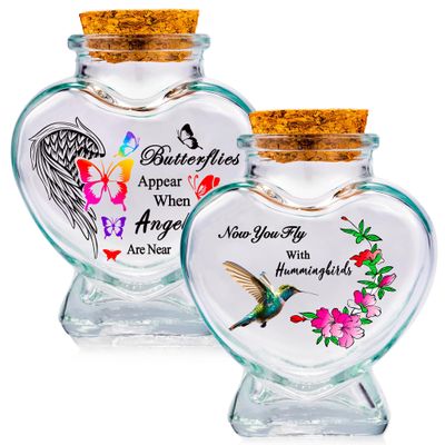 2-Pack Memorial Glass Bottles for Ashes