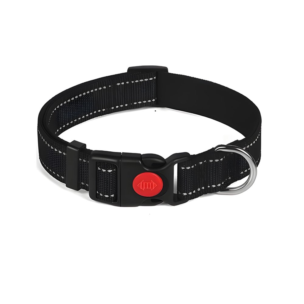 Vnvnvnv 360° Reflective Dog Collar with Safety Buckle and Neoprene Padding