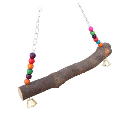 Minkissy Bird Swing with Bells and Colorful Beads