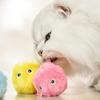 Ailan Soft and Durable Interactive Cat Toy for Endless Entertainment, Plush Cat Ball Training Toy, Yellow view 3