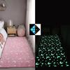 Glow-in-the-Dark Nightstand Rug for Kids' Room, Pink Stars and Moon, 80 x 180 cm view 1