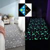 Glow-in-the-Dark Gray Stars and Moon Rug for Kids' Room, 60 × 200 cm view 1