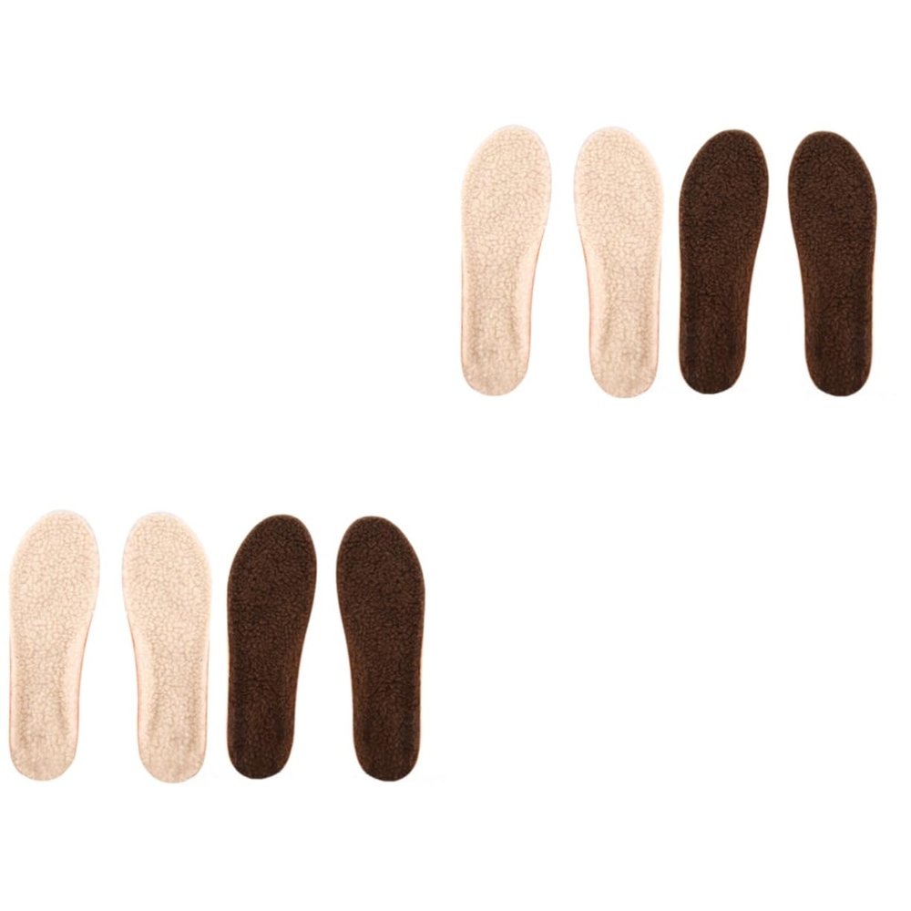 ABOOFAN 4 Pairs Warm Wool Insoles