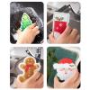 Christmas Cartoon Print Cleaning Sponge Scrubber view 3