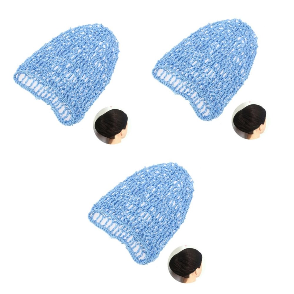 FRCOLOR 3-Piece Women's Hairnet Snood Covers, Elastic Viscose Hair Nets for Sleeping, Wigs and Buns