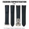 SCHIK 20 mm Curved Rubber Strap for Omega Speedmaster Moonwatch, Seamaster 300, AT150, Black Buckle, Agate view 3