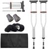 SilteD Canes Underarm Crutches, Double-Folding, Adjustable, Open Cuffs, Lightweight Aluminum, Forearm Support Cushioning System with a Spring view 1