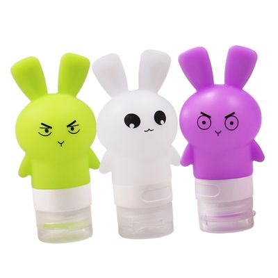 minkissy 3-Piece Travel Bottles for Lotion, Shampoo and Conditioner, Leakproof Cosmetic Containers with Cartoon Design for Travel and Camping