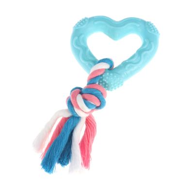 BUGUUYO Heart-Shaped Rubber Ball and Rope Toy for Dogs
