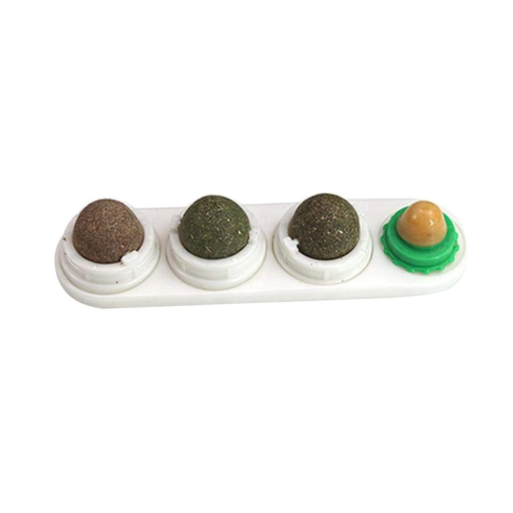 Minkissy Cat Catnip Ball Twerking Toy, Rotating Cat Toy, Red and White