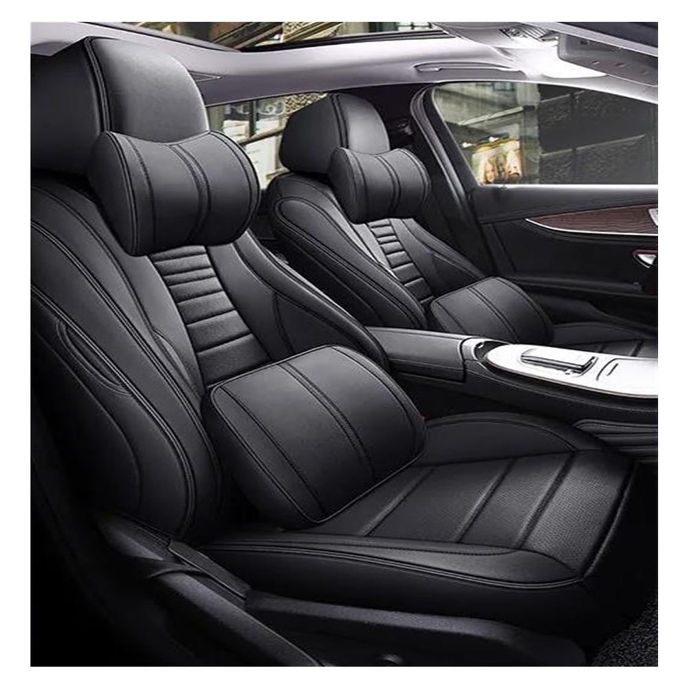 pclele Luxury Car Seat Covers for Mercedes-Benz W213 2016–2020, Complete Set, Black, 5 Seats