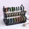 TJLSS 3-Tier PU Bracelet Holder with 3 Rods, Black, 30 x 17 x 22.5 cm view 2
