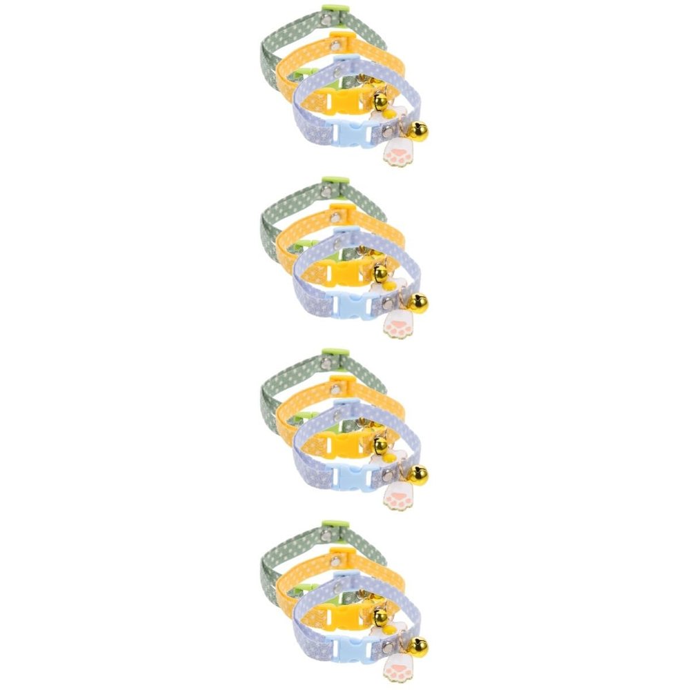 minkissy 12-Piece Adjustable Cat Collars with Avocado Design
