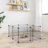 prissent Pet Playpen, 8 Panels with Door, Black, 35 x 35 cm, Steel view 1