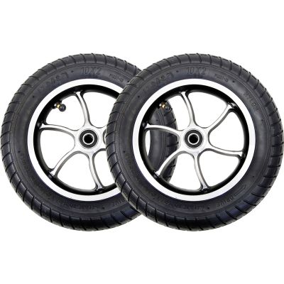 SOYDAN 10-Inch Wheelchair Front Wheel, Inflatable Rubber Replacement Tire, Aluminum Alloy Hub, Black