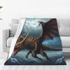 Flying Dragon Print Flannel Fleece Throw Blanket, Soft Lightweight Plush Blanket, 152.4 x 127 cm view 1
