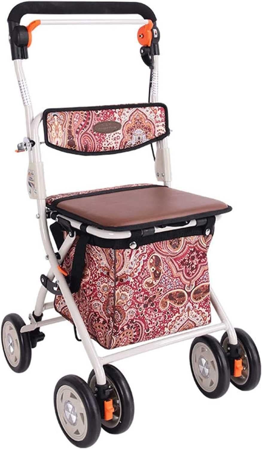 Rollator Walker with Seat and 4 Wheels