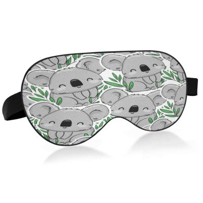 Koala and Leaf Pattern Sleep Mask with Adjustable Strap