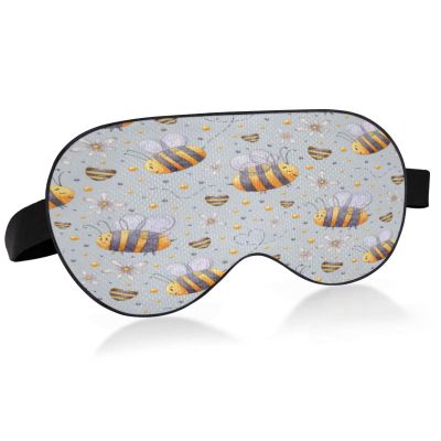 Watercolor Bee Sleep Mask, Lightweight, Soft, Breathable, Adjustable Strap, Blackout Eye Mask for Women and Men, Travel and Nighttime Sleep