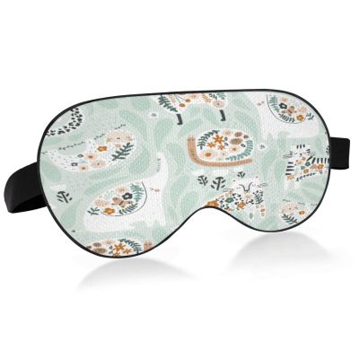 Cute Elephant and Llama Sleep Mask, Soft, Breathable, Adjustable Blackout Eye Mask for Women and Men