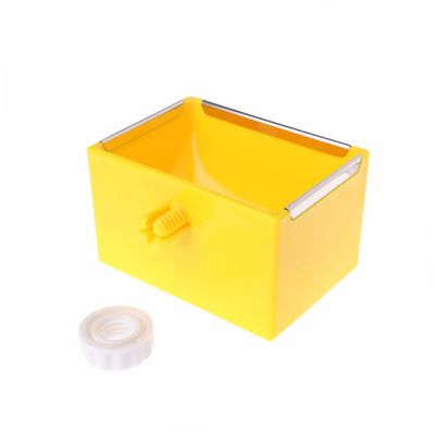 Hanging Rabbit Bowl with Screw Mount, Square, Yellow