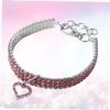 FRCOLOR Heart Pattern Adjustable Crystal Pet Collar view 3