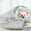 WTZHHK Plush Dog Cave & Cat Bed, Anti-Anxiety Indoor Round Pet Bed with Waterproof Base, Gray, 25.5 in (65 cm) view 4