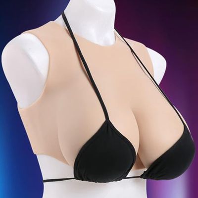 Silicone Breast Forms, Cotton-Filled, K Cup, Ivory