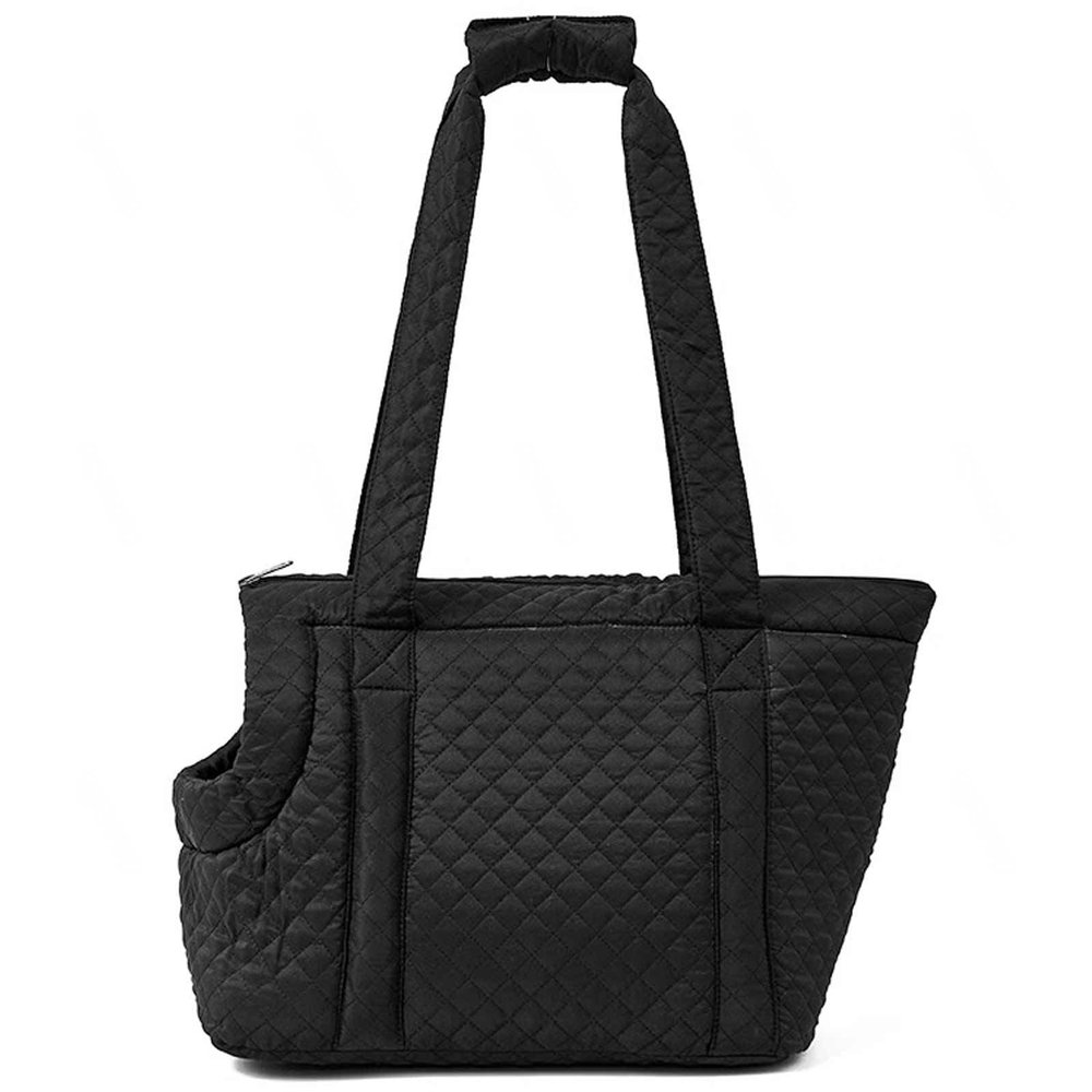 DECORN Portable Pet Carrier for Small Dogs and Cats, Breathable Soft Pet Bag with Pockets, Foldable Travel Carrier, Black