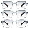 Lanomi 3-Pair Rimless Reading Glasses for Women and Men, Blue-Light Filter, Diamond-Cut, Black Arms, Gray Gradient Lens, 1.5 view 1