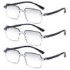Lanomi 3-Pair Rimless Reading Glasses for Women and Men, Blue-Light Filter, Diamond-Cut, Black Arms, Gray Gradient Lens, 1.5 view 3