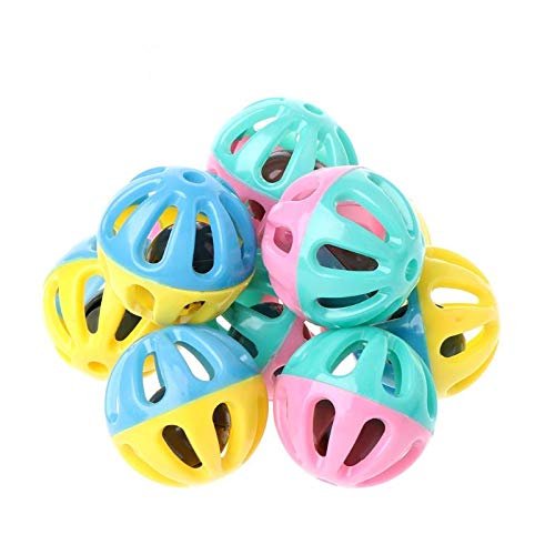 10-Pack Hollow Cat Toy Balls with Bells