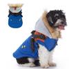 Warm, Lightweight Waterproof Dog Jacket with Hoodie, Reflective Stripes, Style 6 Blue-Brown, XL view 1