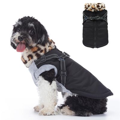 Warm Dog Vest Jacket, Lightweight Waterproof, Windproof, Reflective Stripes, Cotton Costume for Puppies, Small and Medium Dogs, Size S (Style 7: Black)