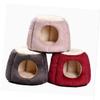 minkissy Round Dog House in PP Cotton and Plush, Warm Pet Bed for Dogs and Cats, Black view 4