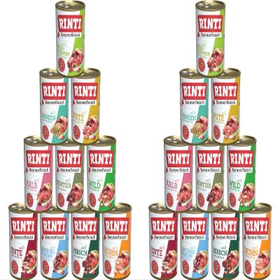 Rinti Kennerfleisch 20 x 400 g Variety Pack | 10 Guaranteed Varieties | Grain-Free Wet Dog Food with 70% Meat & Offal | Soy-Free