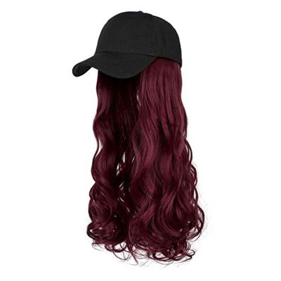 Women's Baseball Cap Wig with Long Curly Hair