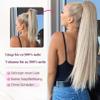 REECHO 28-Inch Long Straight Drawstring Ponytail Extension, Synthetic Hairpiece for Women, Dark Blonde with Highlights view 4