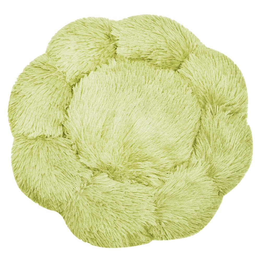 FANSU Plush Flower Donut Dog Bed, Soft Non-Slip Dog Sofa and Cat Bed, Light Green, XL 70 cm