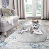 Lukery Round Plush Donut Dog Bed & Cat Bed, Jewel Blue, 55 x 45 cm view 4