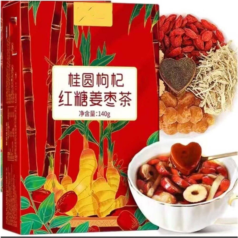 Pelinuar Ginger Tea with Ginger, Jujube, Brown Sugar, Longan, Wolfberry & Red Dates, 8 x 15 g and 10 x 18 g Bags, 3 Boxes